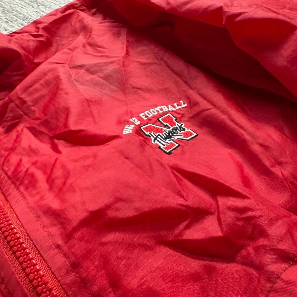 Super crazy vintage 90s grail Nebraska Red and black windbreaker jacket